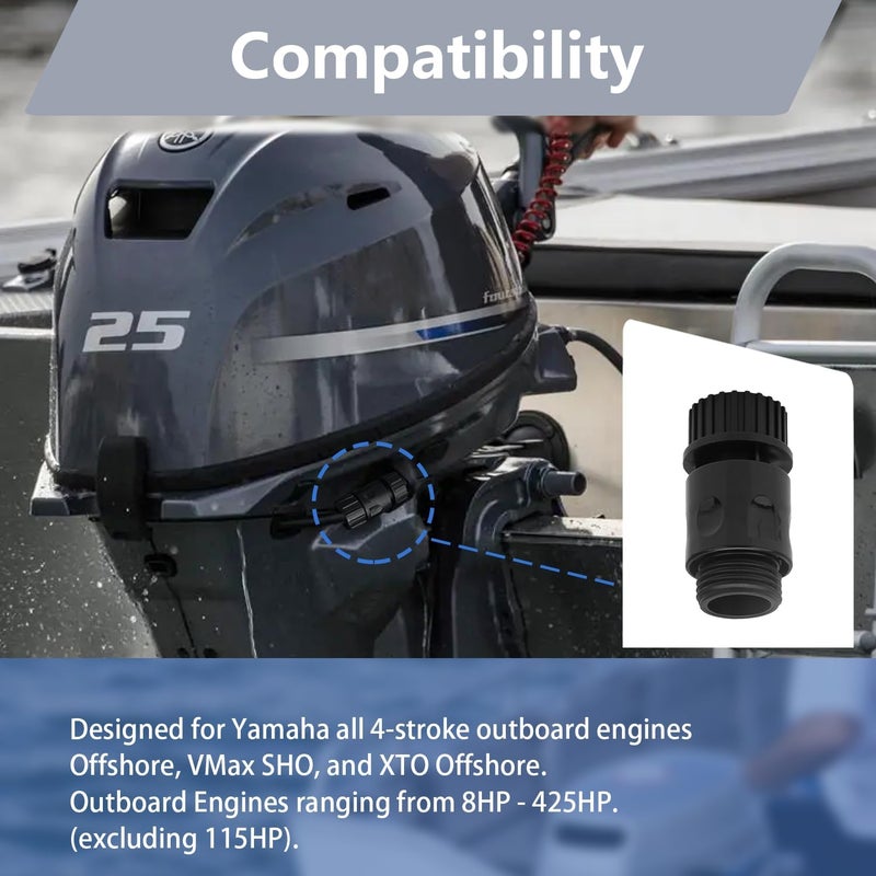 XCWT Outboard Engine Flush Kit for Yamaha - Boat Motor Quick Connect Flush Adapter for Yamaha Offshore, VMax SHO & XTO Offshore All 4 Stroke Outboard Engines, Motor Ranging from 8HP-425HP (Excluding 115HP) - Image 4
